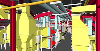 3D Revit MEP Coordinated model for Plant Room